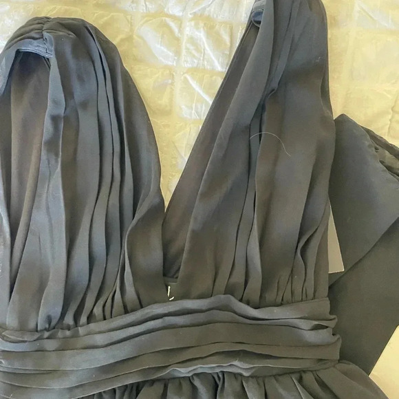 Lulus black heavenly chiffon open slit maxi dress - Picture 9 of 15